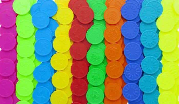 Plastic tokens 23.3mm