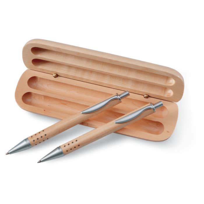 Houten pennenset Demoin
