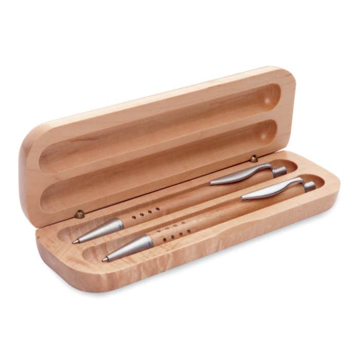 Houten pennenset Demoin