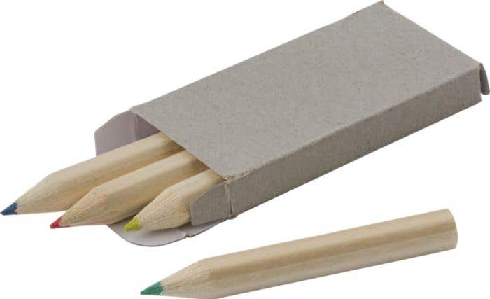 Kleurpotlodenset Kai | 4 kleuren | Hout | Mini