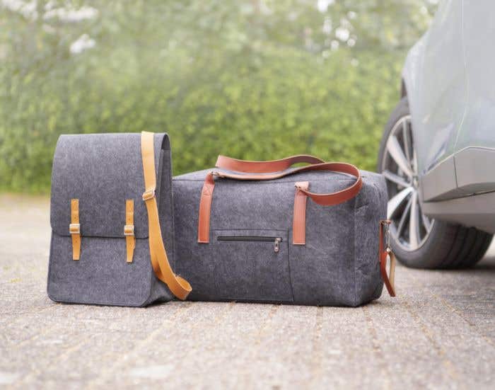 Weekendtas Natalie | 28 L | Gerecycled vilt | Voorvak