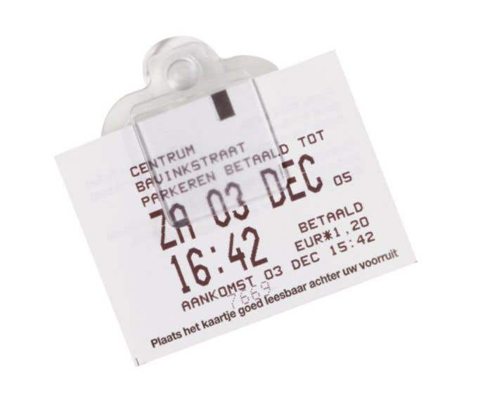 Parkeerkaart houder met zuignap