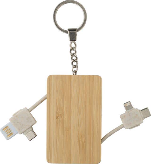 Bamboe Sleutelhanger Oplader Bianca