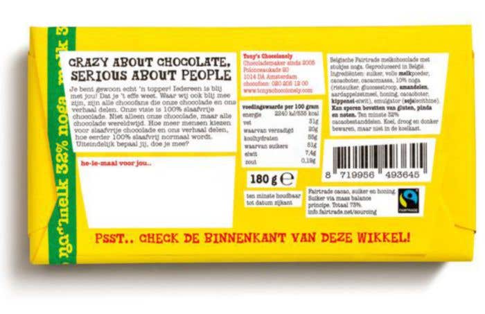 Tony's Chocolonely Melk Noga Blij Met Jou [180 gram]