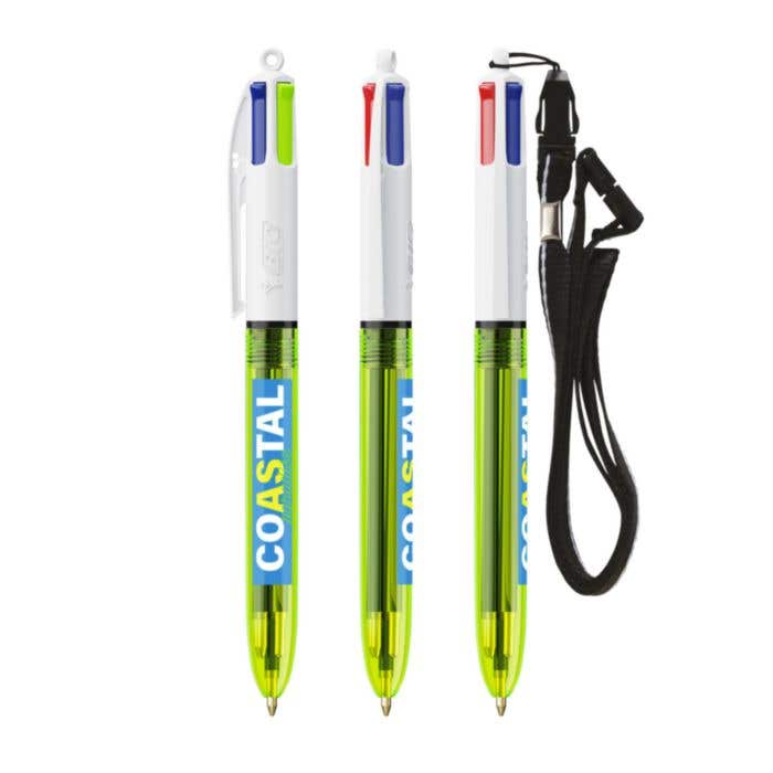 BIC® Balpen Met Lanyard 4 Colours® Fluo [4-in-1]