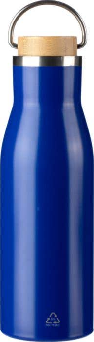 Drinkfles Aline | 500 ml | Gerecycled RVS | Dubbelwandig | Bamboe detail
