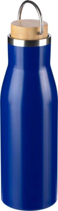 Drinkfles Aline | 500 ml | Gerecycled RVS | Dubbelwandig | Bamboe detail