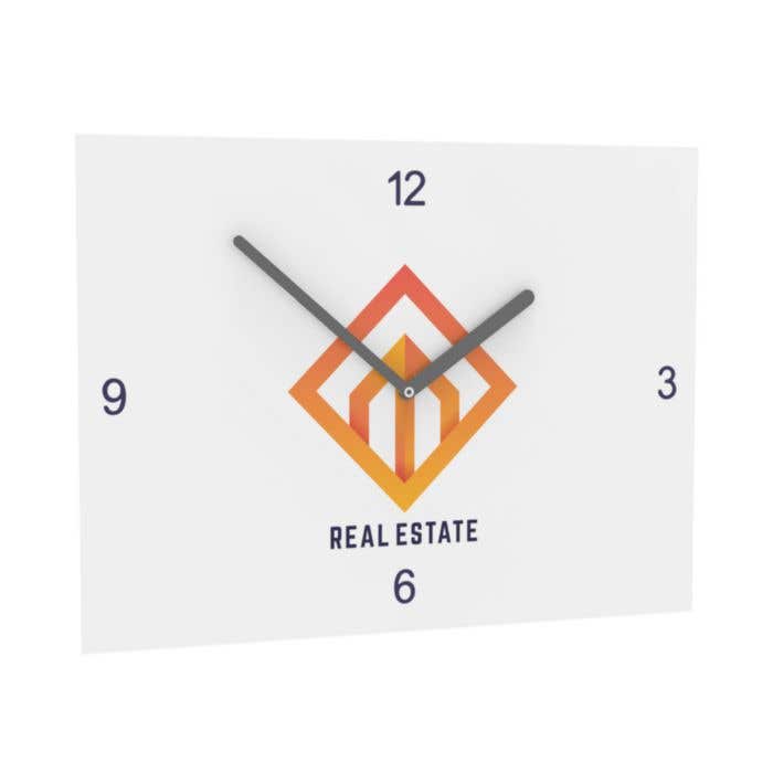 Horae Wandklok Rectangular Silver