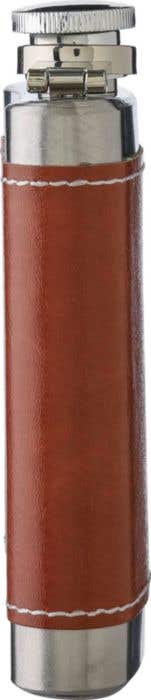 Heupfles Cedric | 100 ml | RVS | Kunstleren detail