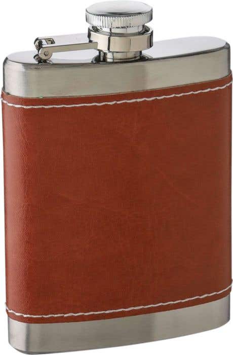 Heupfles Cedric | 100 ml | RVS | Kunstleren detail