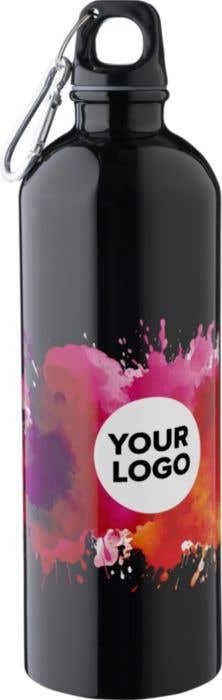 Drinkfles Emeric | 750 ml | Gerecycled RVS | Enkelwandig | Karabijnhaak