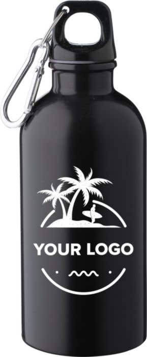 Drinkfles Sable | 400 ml | Gerecycled RVS | Enkelwandig | Karabijnhaak