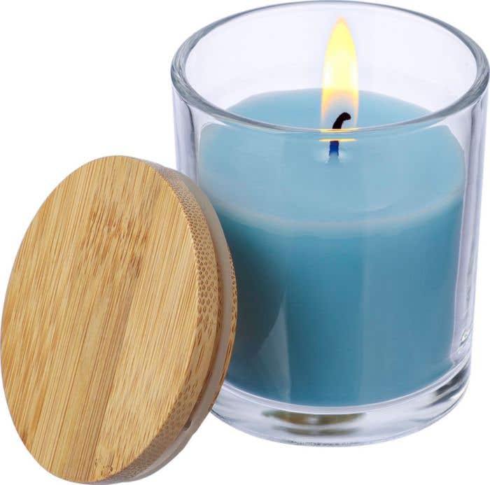 Geurkaars Riven | Bamboe deksel | 20 branduren | Vanillegeur