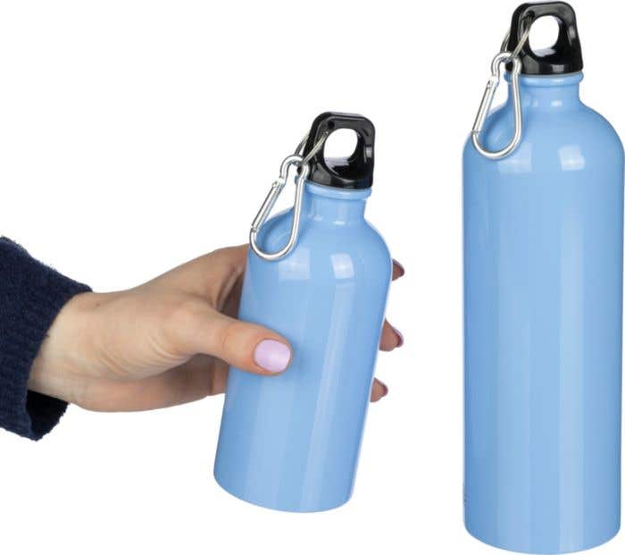 Drinkfles Sable | 400 ml | Gerecycled RVS | Enkelwandig | Karabijnhaak