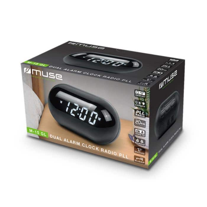 Radio wekker Muse met dubbel alarm