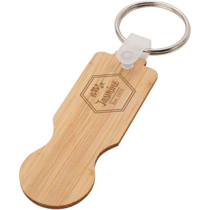 Bamboe Sleutelhanger met Winkelwagenmunt Ronan