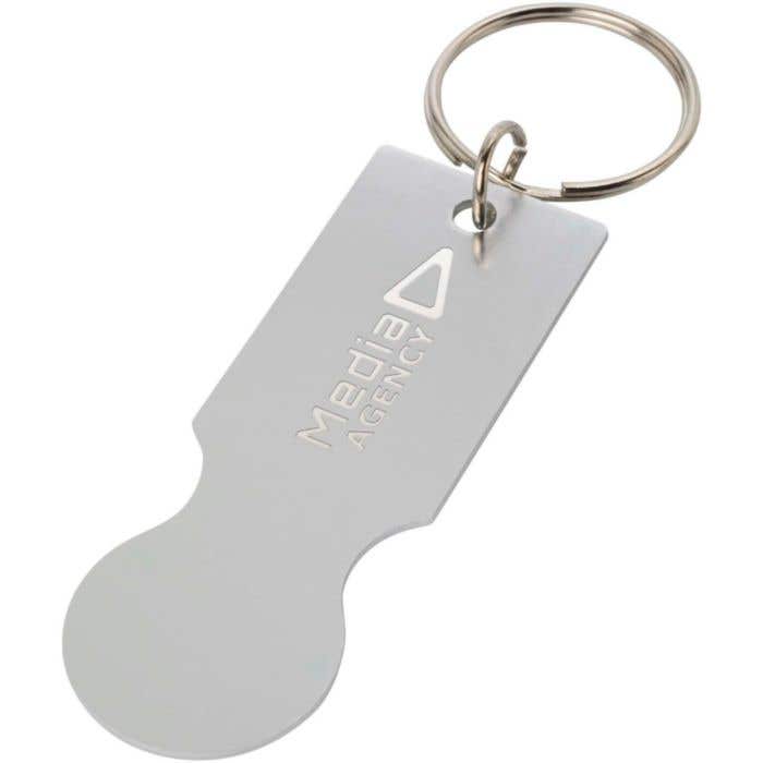 Metalen Sleutelhanger met Winkelwagenmunt Rhea