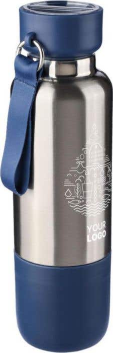 Drinkfles Zev | 500 ml | RVS | Dubbelwandig | Drinkbeker 200 ml | Draagriem