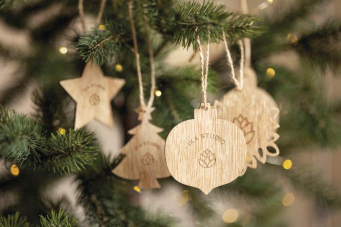 Houten Kerstornamenten Chriset [6-delig]