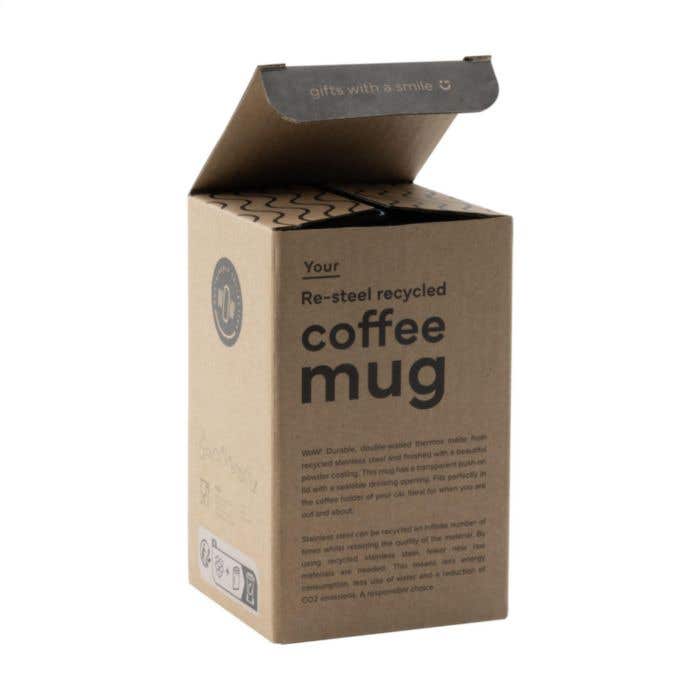 Thermosbeker | Gerecycled RVS | 380 ml | Dubbelwandig
