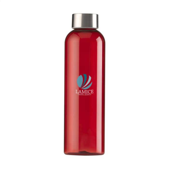 Drinkfles | 650 ml | Transparant gekleurd | RVS dop