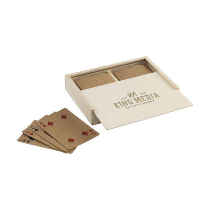 Speelkaarten | Gerecycled | Dubbel spel | Houten kistje