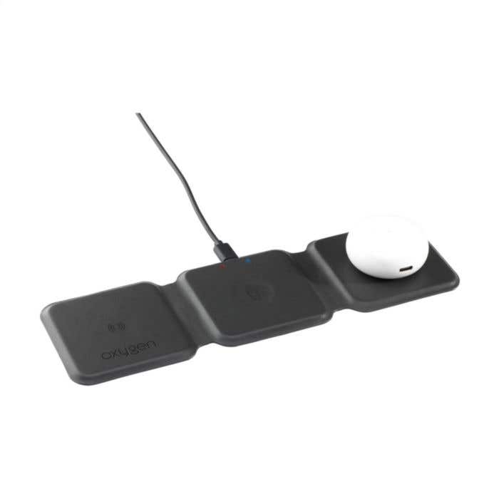 Draadloze oplader 3-in-1 | Gerecycled | Opvouwbaar