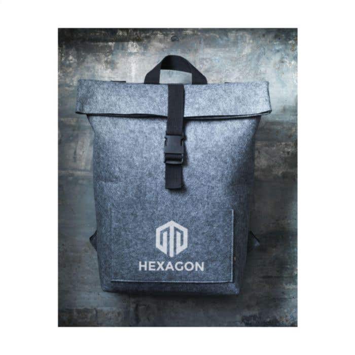 Rugzak | Gerecycled vilt | 15 l | Roll-top