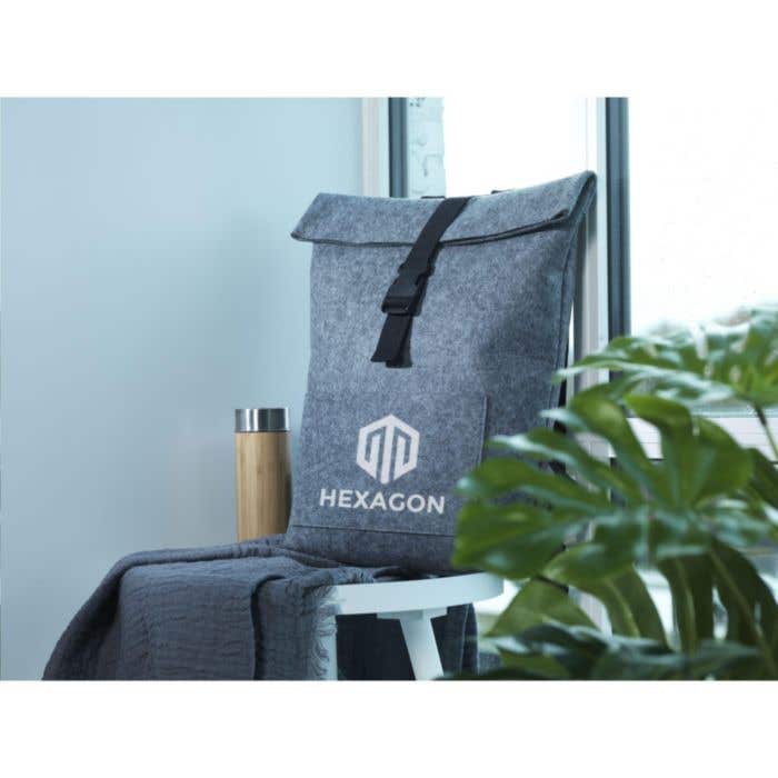 Rugzak | Gerecycled vilt | 15 l | Roll-top