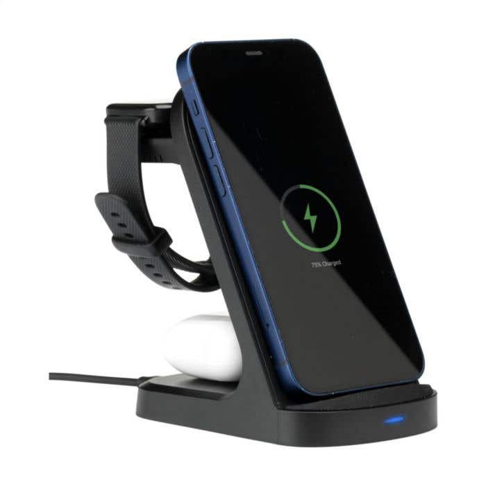 Oplaadstandaard 3-in-1 | Gerecycled | 15W | Draadloos