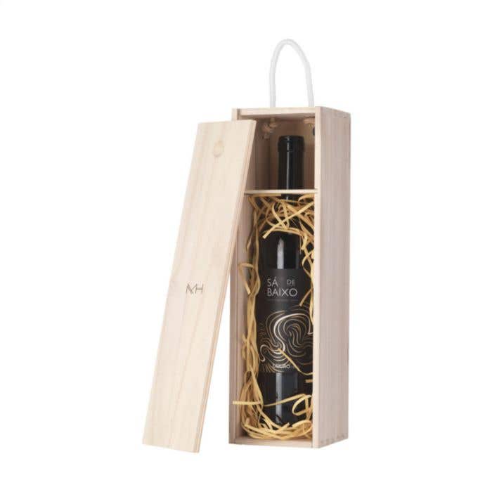 Wijnkist | Paulowniahout | 750 ml | Schuifdeksel