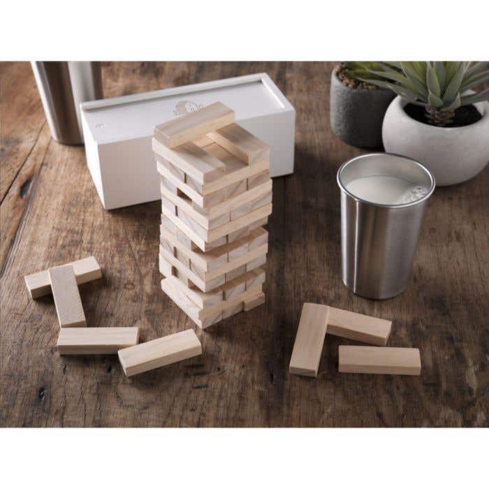 Stapelspel | Hout | 48 blokjes | Met opbergbox