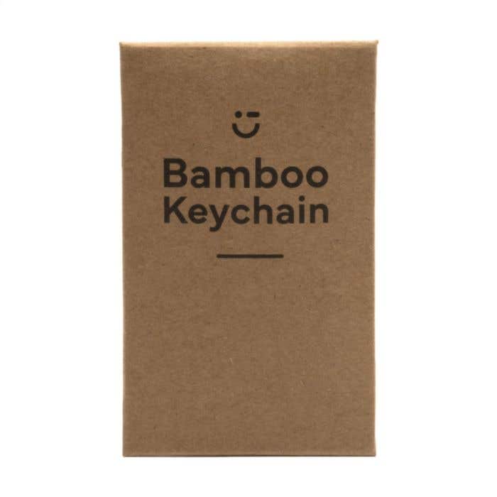 Sleutelhanger Huisvorm | Bamboe | Metalen behuizing