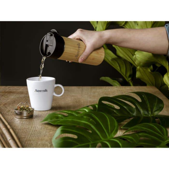 Thermosfles Sakura | Bamboe | 360 ml | Met theezeef