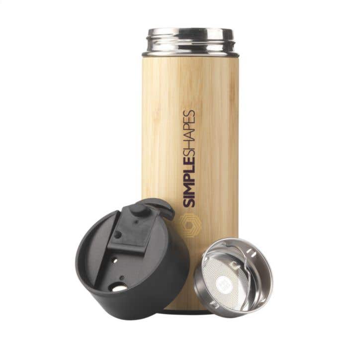 Thermosfles | Bamboe | 360 ml | Met theezeef