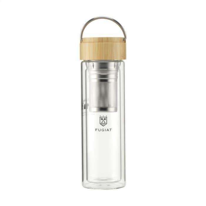 Drinkfles | Borosilicaatglas | 300 ml | Met theezeef