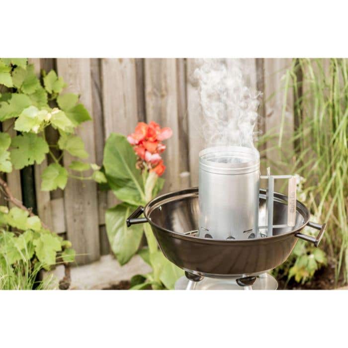 BBQ houtskoolstarter | Metaal | Houten handgreep