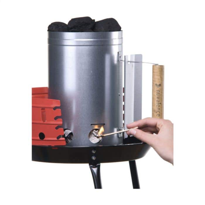 BBQ houtskoolstarter | Metaal | Houten handgreep