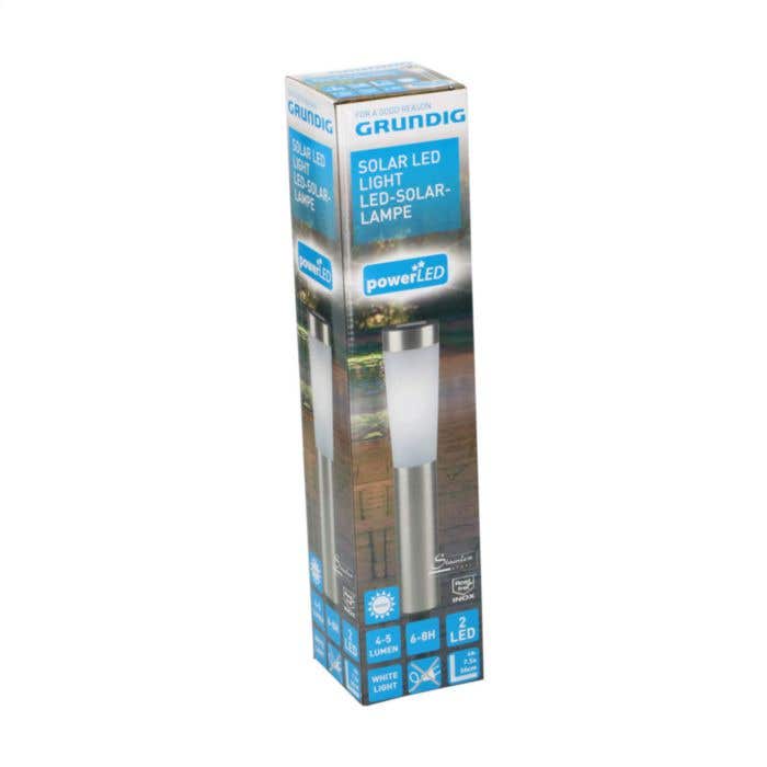 Grundig Solar LED-Light | RVS | 2 LED's | 4-5 lumen