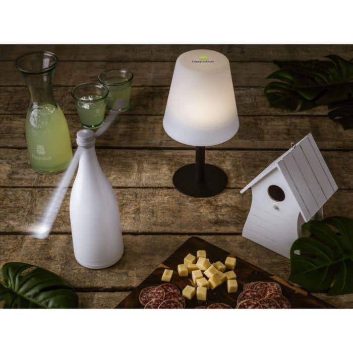 Gusta windlamp | Glas en kunststof | 21 cm | Met kaars