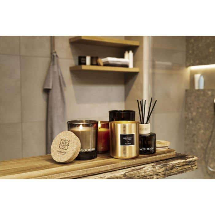 Geurkaars Wooosh | Vijgengeur | 32 uur | Kurken deksel