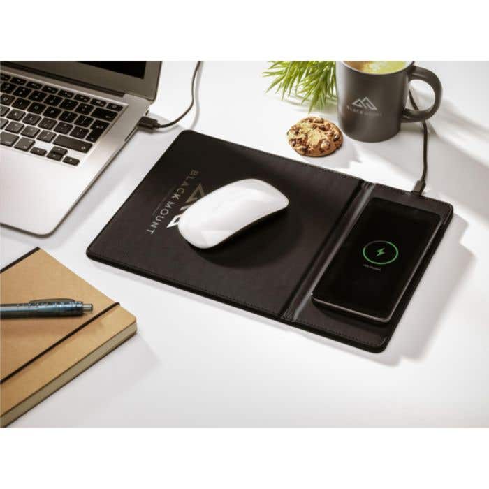 Muismat met draadloze oplader | Gerecycled | 10W | Telefoonstandaard