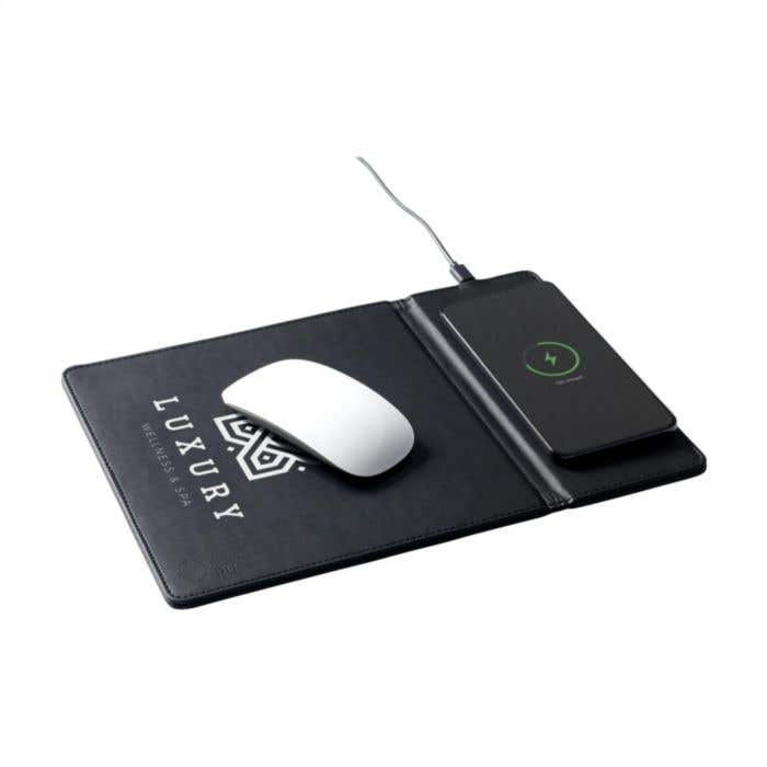 Muismat met draadloze oplader | Gerecycled | 10W | Telefoonstandaard