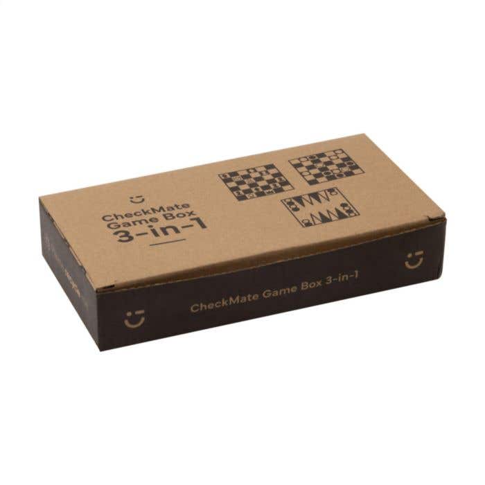 Spellenkist 3-in-1 | FSC® Dennenhout | Schaken, dammen en backgammon