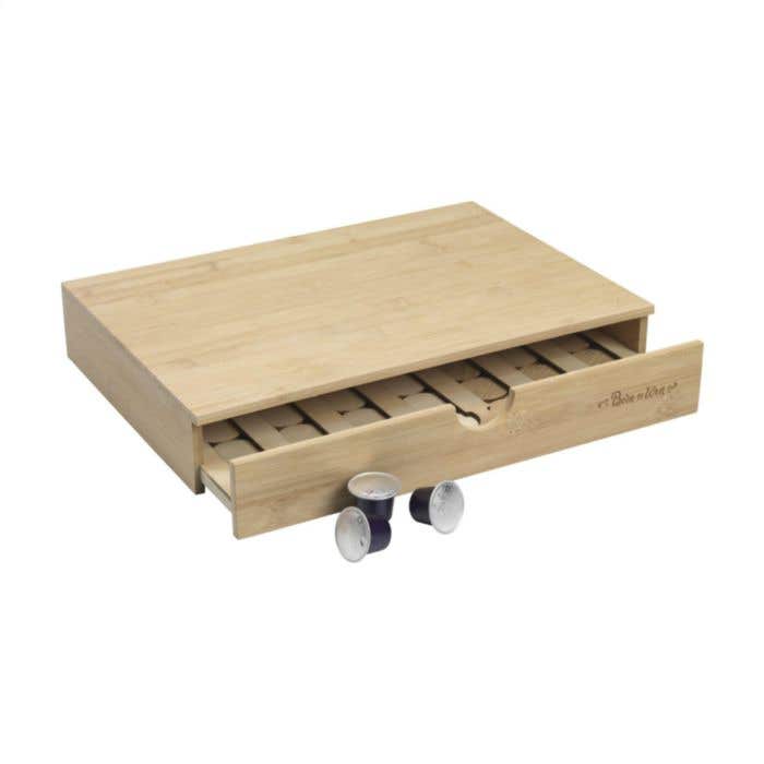 Koffiecapsule lade Rackpack | FSC® Bamboe | Met vier-op-een-rij spel