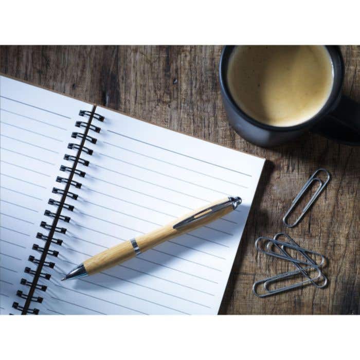 Balpen | Bamboe | Blauwschrijvend