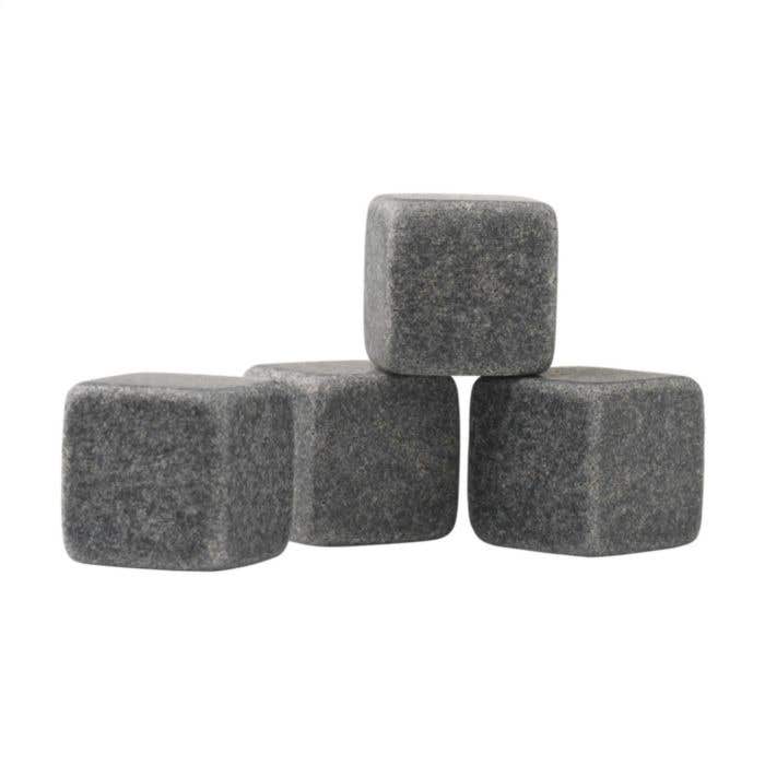 Wooosh ijsblokjes Brice | Graniet | Herbruikbaar | Set van 4 | Met pouch