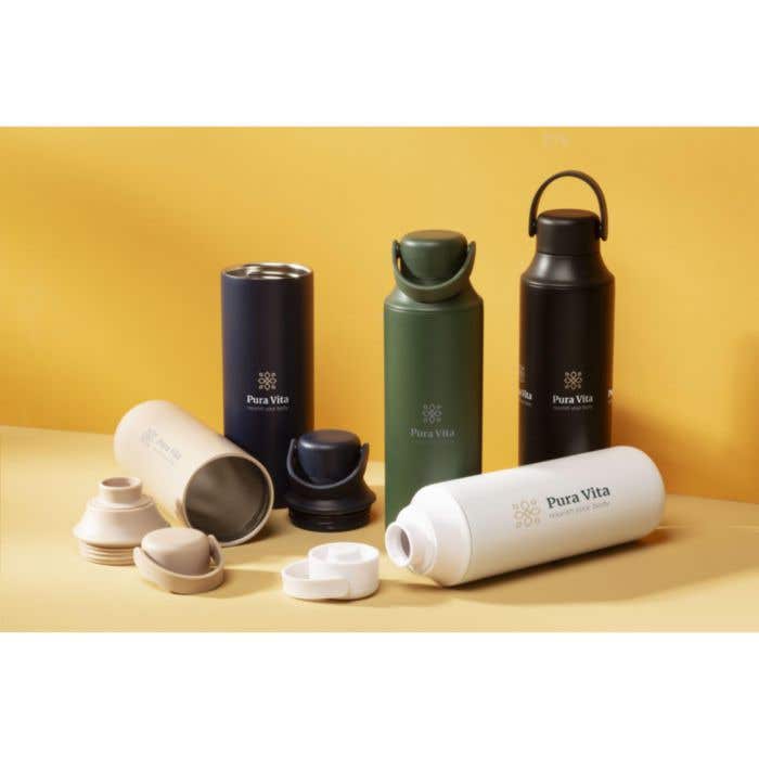 Thermosfles | Gerecycled RVS | 600 ml | Dubbelwandig