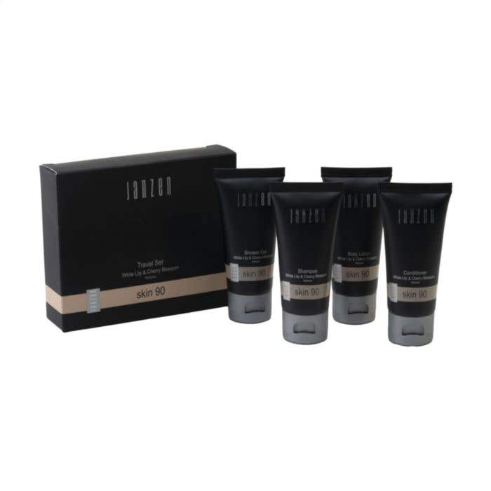JANZEN Reisset Skin 90 | 4 x 40 ml | Shower gel, bodylotion, shampoo en conditioner