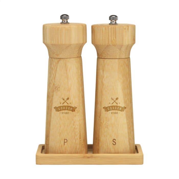 Peper-en-zoutstel Wooosh | FSC® Bamboe | Keramisch maalwerk